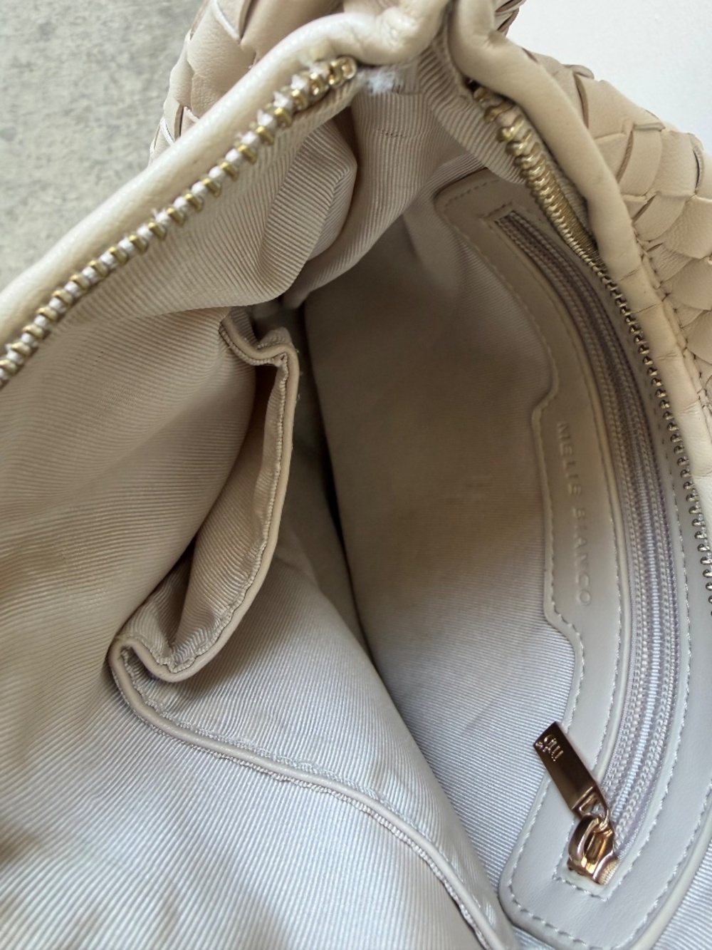 Melie Bianco Brigitte Large Woven Hobo Satchel - Picture 3 of 4